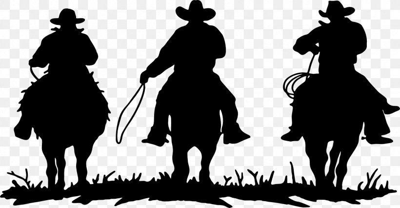 American Frontier Cowboys & Rodeo Silhouette, PNG, 1687x877px, American Frontier, Art, Black And White, Cattle Like Mammal, Cowboy Download Free