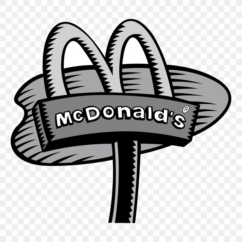 Logo Hamburger McDonald's French Fries McDonald's Big Mac, PNG, 2400x2400px, Logo, Black And White, Brand, Hamburger, Hand Download Free