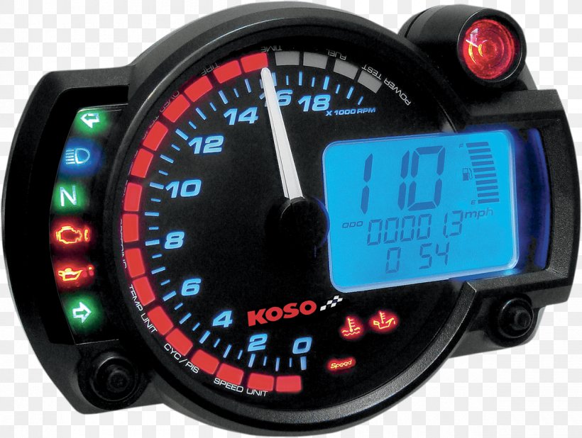 Speedometer Motorcycle Components Tachometer Scooter, PNG, 1200x905px, Speedometer, Fuel Gauge, Gauge, Hardware, Koso Download Free