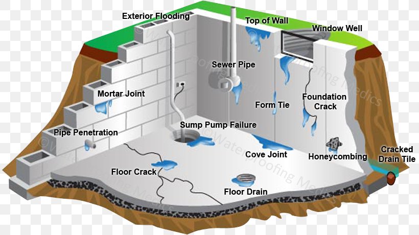 Basement And Foundation Basement Waterproofing Building, PNG, 820x460px, Watercolor, Cartoon, Flower, Frame, Heart Download Free