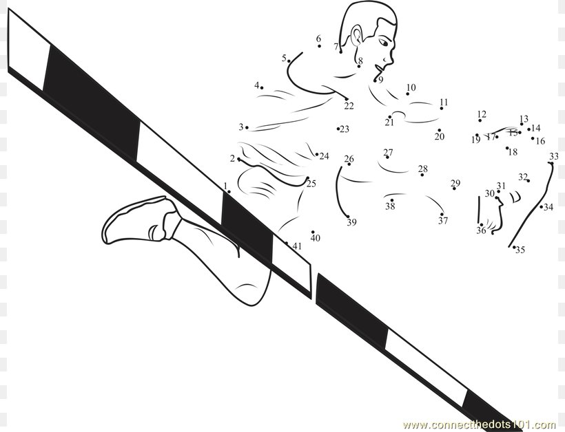 Connect The Dots Sport High Jump Coloring Book Jumping, PNG, 800x628px, Connect The Dots, Arm Wrestling, Art, Athletics, Black And White Download Free