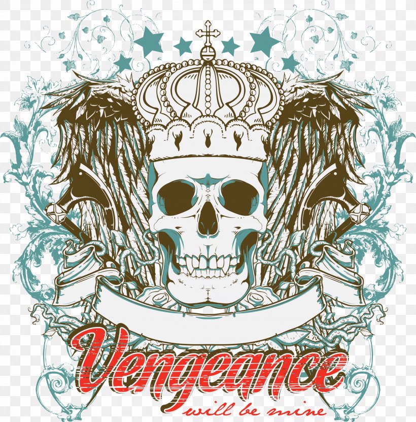 Skull Wearing A Crown, PNG, 2384x2416px, T Shirt, Bluza, Bone, Brand, Clothing Download Free