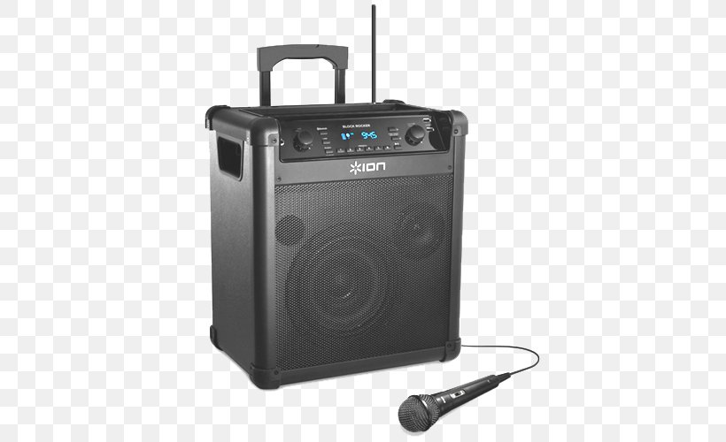 Microphone Laptop Loudspeaker ION Audio Block Rocker IPA76C Wireless Speaker, PNG, 500x500px, Microphone, Audio, Electronic Instrument, Electronics, Laptop Download Free