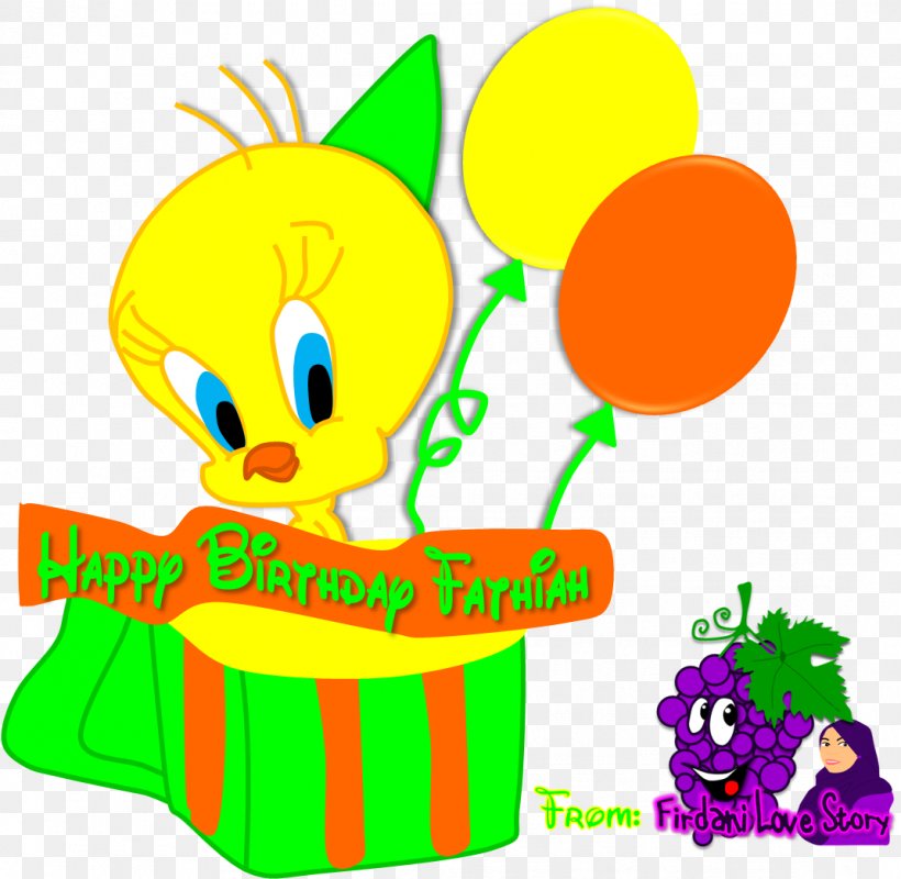 Tweety Birthday Cake Sylvester Clip Art, PNG, 1071x1046px, Tweety, Area, Art, Artwork, Birthday Download Free