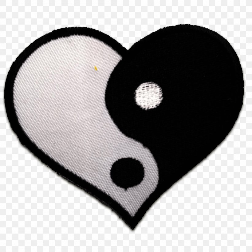 Yin And Yang Symbol Heart, PNG, 1100x1100px, Yin And Yang, Black, Black And White, Embroidered Patch, Embroidery Download Free