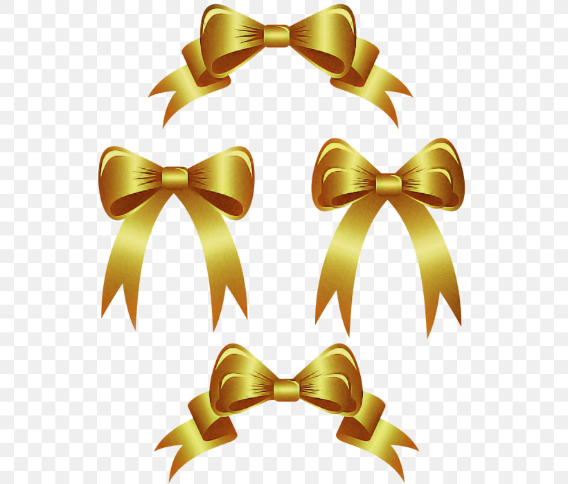 Bow Tie, PNG, 535x699px, Ribbon, Bow Tie, Gold, Yellow Download Free