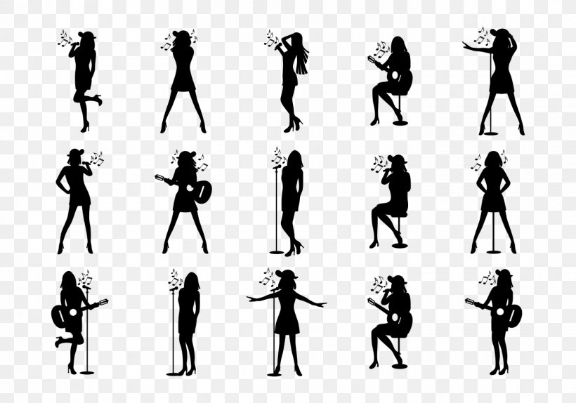 Silhouette Art Singing, PNG, 1400x980px, Silhouette, Arm, Art, Black And White, Cartoon Download Free
