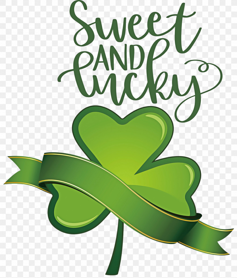 Sweet And Lucky St Patricks Day, PNG, 2556x3000px, St Patricks Day, Biology, Green, Leaf, Logo Download Free