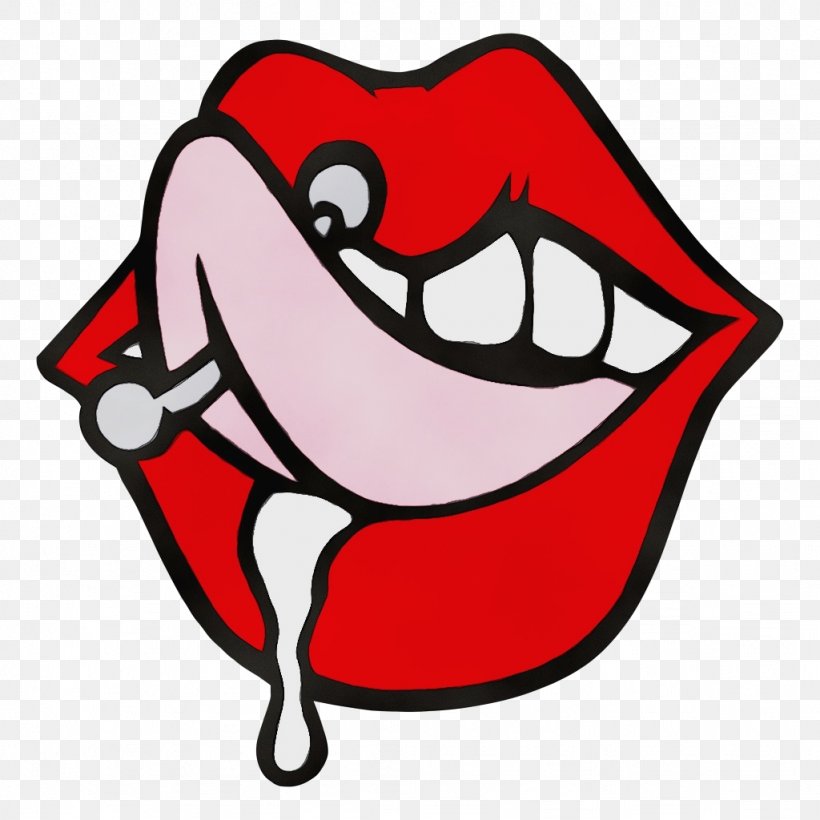 Red Clip Art Cartoon Mouth Lip, PNG, 1024x1024px, Watercolor, Cartoon, Lip, Mouth, Paint Download Free