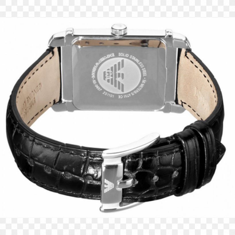 Watch Strap Armani Black Leather Strap, PNG, 1000x1000px, Watch, Armani, Black Leather Strap, Brand, Clothing Accessories Download Free