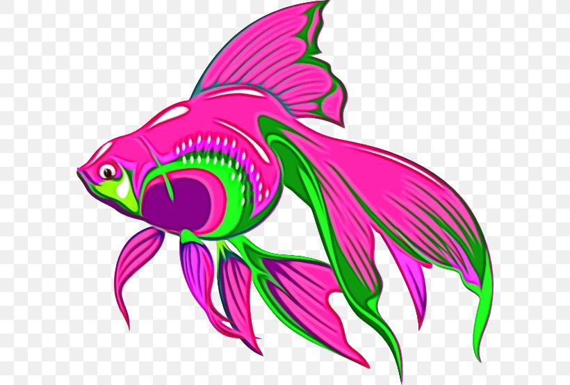 Fish Fish Pink Magenta Clip Art, PNG, 600x554px, Watercolor, Fin, Fish, Magenta, Paint Download Free