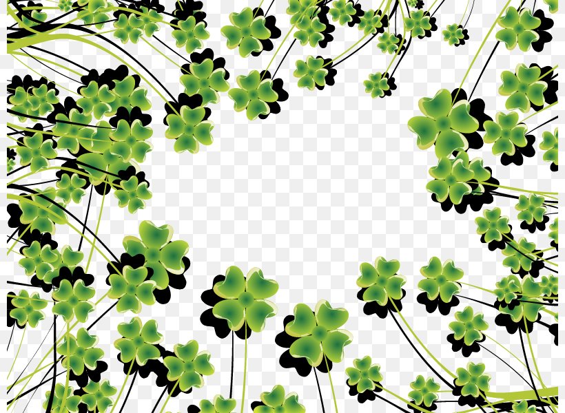 Four-leaf Clover Euclidean Vector, PNG, 800x600px, Clover, Branch, Flora, Flowering Plant, Fourleaf Clover Download Free