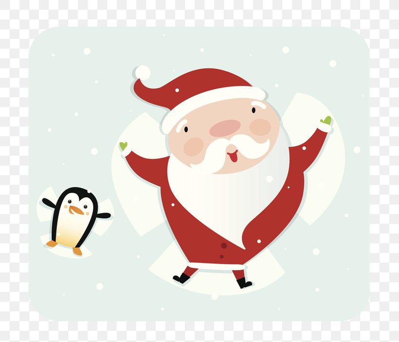 Penguin Santa Claus Christmas Ornament Snow Angel Illustration, PNG, 800x703px, Penguin, Angel, Beak, Bird, Child Download Free