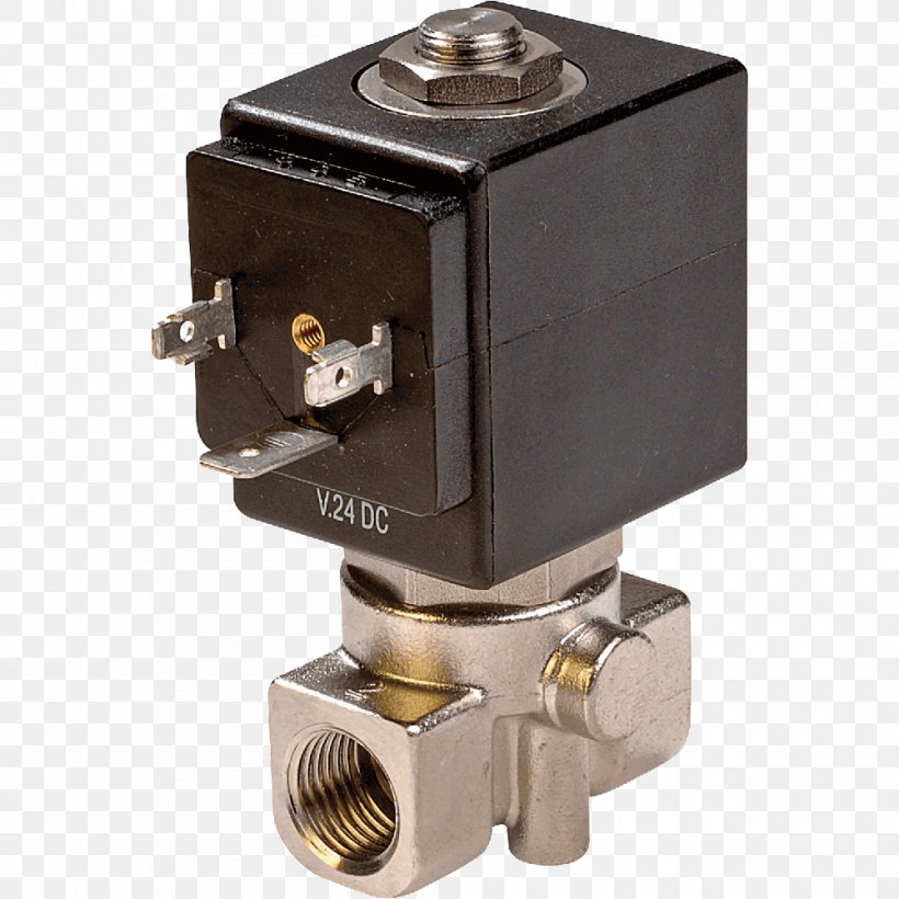 Solenoid Valve Gas Pilot-operated Relief Valve, PNG, 1000x1000px, Solenoid Valve, Brass Instrument Valve, Electromagnetic Coil, Gas, Hardware Download Free