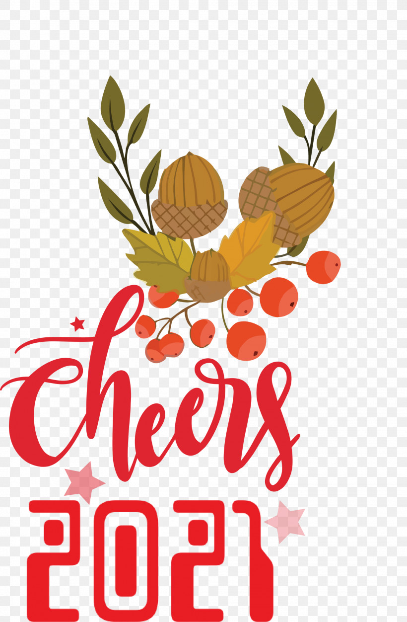 Cheers 2021 New Year Cheers.2021 New Year, PNG, 1964x3000px, Cheers 2021 New Year, Floral Design, Fruit, Logo, M Download Free
