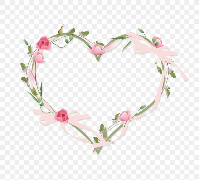 Hearts And Flowers Border Clip Art, PNG, 1870x1696px, Hearts And Flowers Border, Blossom, Body Jewelry, Branch, Floral Design Download Free