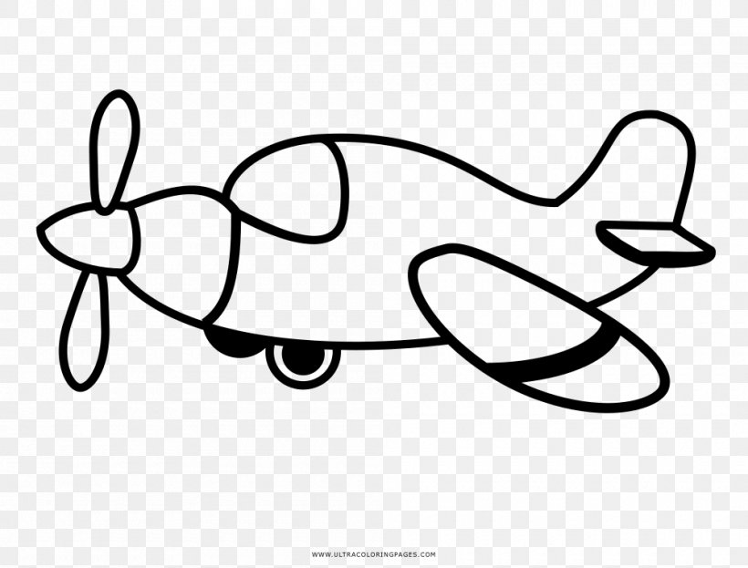 Airplane Drawing Coloring Book Black And White Line Art, PNG ...