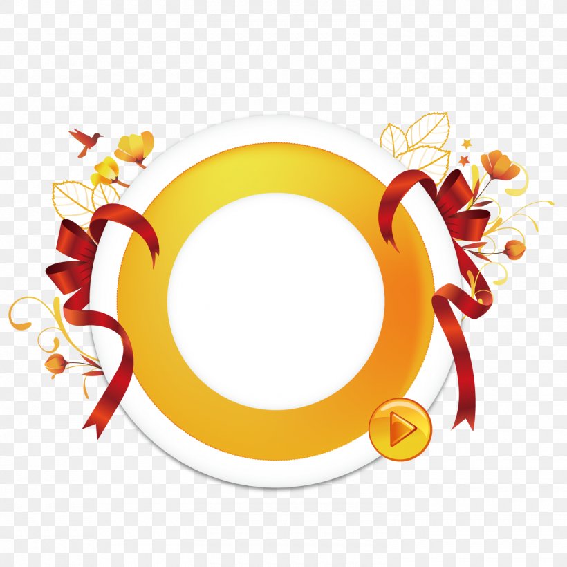 Flower Ribbon Euclidean Vector, PNG, 1500x1501px, Flower, Geometry, Graphic Arts, Logo, Orange Download Free