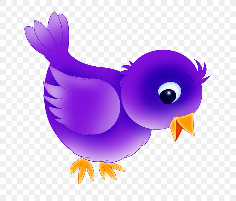 Purple Violet Bird Cartoon Wing, PNG, 700x700px, Purple, Animation, Beak, Bird, Cartoon Download Free
