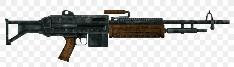 Fallout: New Vegas Light Machine Gun Weapon Firearm, PNG, 2950x850px, Watercolor, Cartoon, Flower, Frame, Heart Download Free