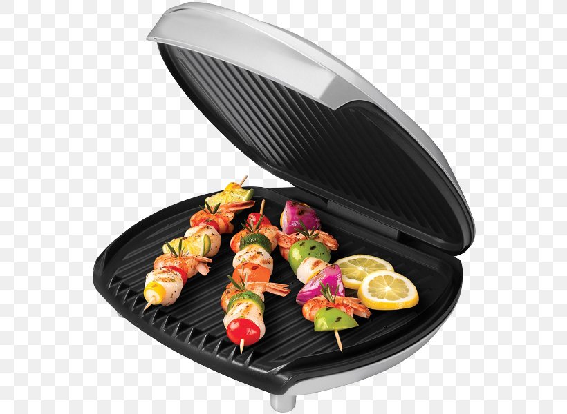 Barbecue Grilling Panini George Foreman Grill Teppanyaki, PNG, 575x600px, Barbecue, Animal Source Foods, Contact Grill, Cooking, Cuisine Download Free