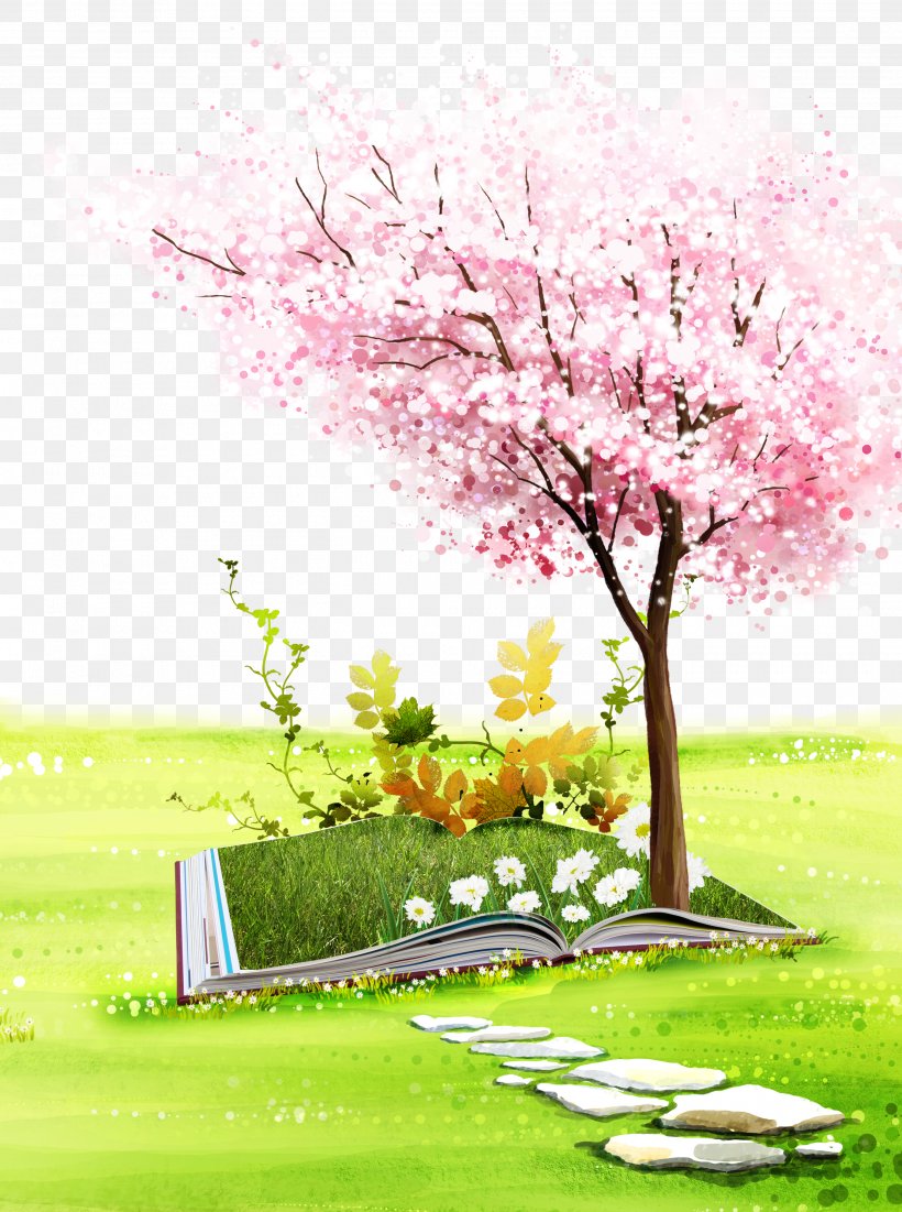 Download Poster Cherry Blossom Computer File, PNG, 2700x3628px, Cherry Blossom, Advertising, Blossom, Branch, Cartoon Download Free