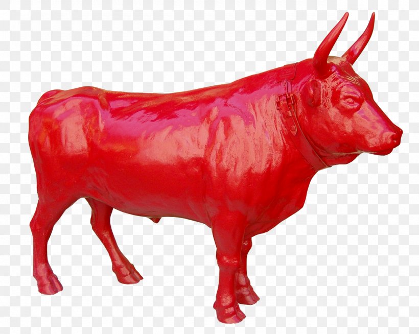 Bull Red Statue Color Image, PNG, 1280x1022px, Bull, Black And White, Cattle Like Mammal, Charging Bull, Color Download Free