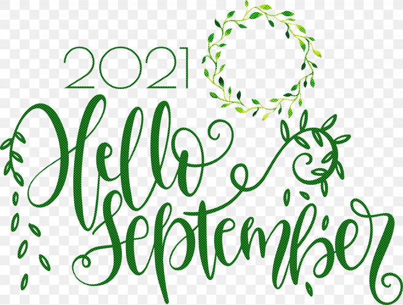 Hello September September, PNG, 3065x2322px, Hello September, Green, Leaf, Line, Logo Download Free