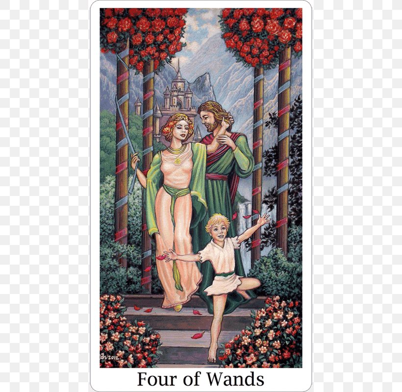 Suit Of Wands Four Of Wands Tarot Page Of Wands Five Of Cups, PNG, 600x800px, Suit Of Wands, Art, Fictional Character, Flower, Fool Download Free