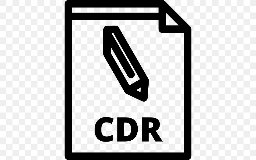 Cdr Comma-separated Values Filename Extension, PNG, 512x512px, Cdr, Area, Binary File, Black And White, Brand Download Free