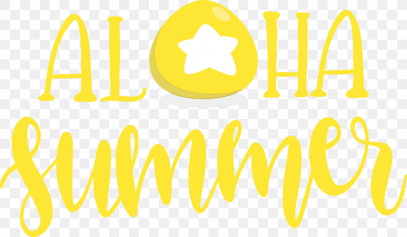 Logo Yellow Line Meter Happiness, PNG, 3000x1750px, Aloha Summer, Emoji, Geometry, Happiness, Line Download Free