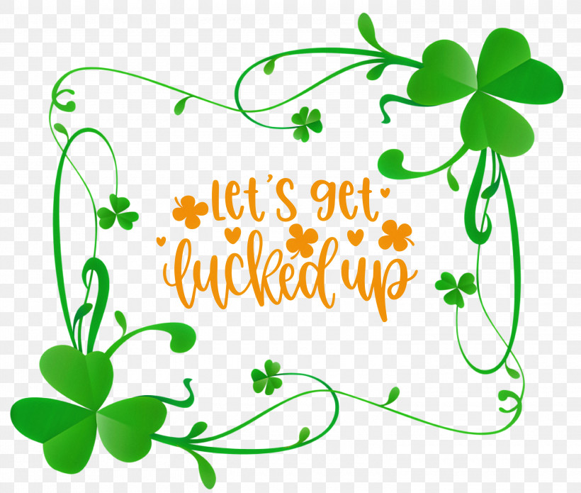 Get Lucked Up Saint Patrick Patricks Day, PNG, 3000x2543px, Saint Patrick, Clover, Flower, Leaf, Line Download Free