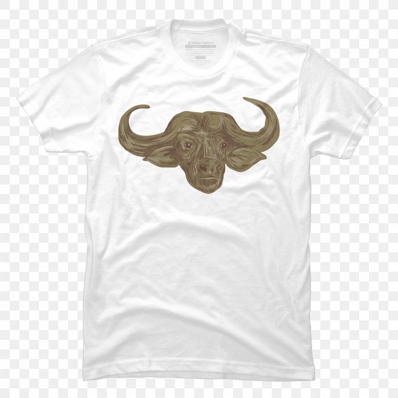 T-shirt Clothing Sleeve African Buffalo Drawing, PNG, 1800x1800px, Tshirt, African Buffalo, American Bison, Animal, Brand Download Free