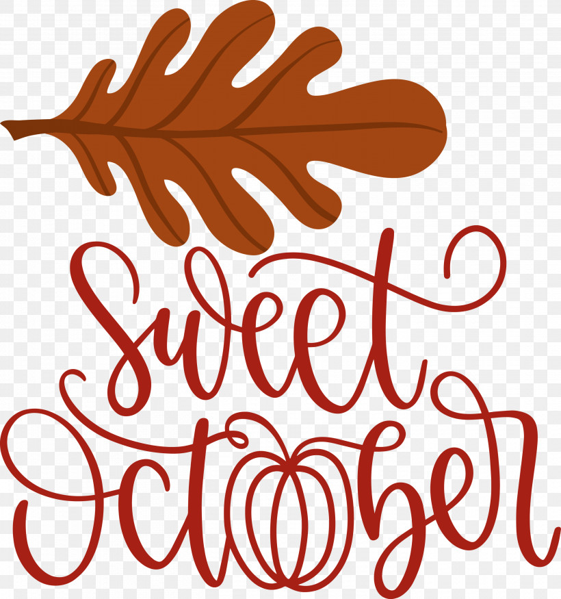 Sweet October October Fall, PNG, 2810x3000px, October, Autumn, Calligraphy, Fall, Flower Download Free