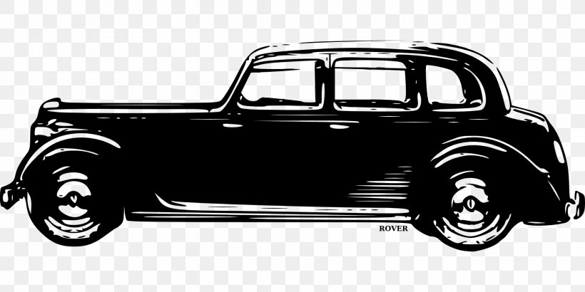Vintage Car Classic Car Clip Art, PNG, 1920x960px, Car, Antique Car, Automotive Design, Black And White, Brand Download Free