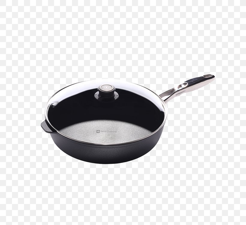Frying Pan Cookware Non-stick Surface Sautéing Swiss Diamond International, PNG, 750x750px, Frying Pan, Allclad, Cookware, Cookware And Bakeware, Frying Download Free