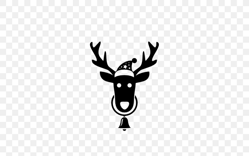 Reindeer Rudolph Santa Claus, PNG, 512x512px, Reindeer, Antler, Art, Black And White, Deer Download Free