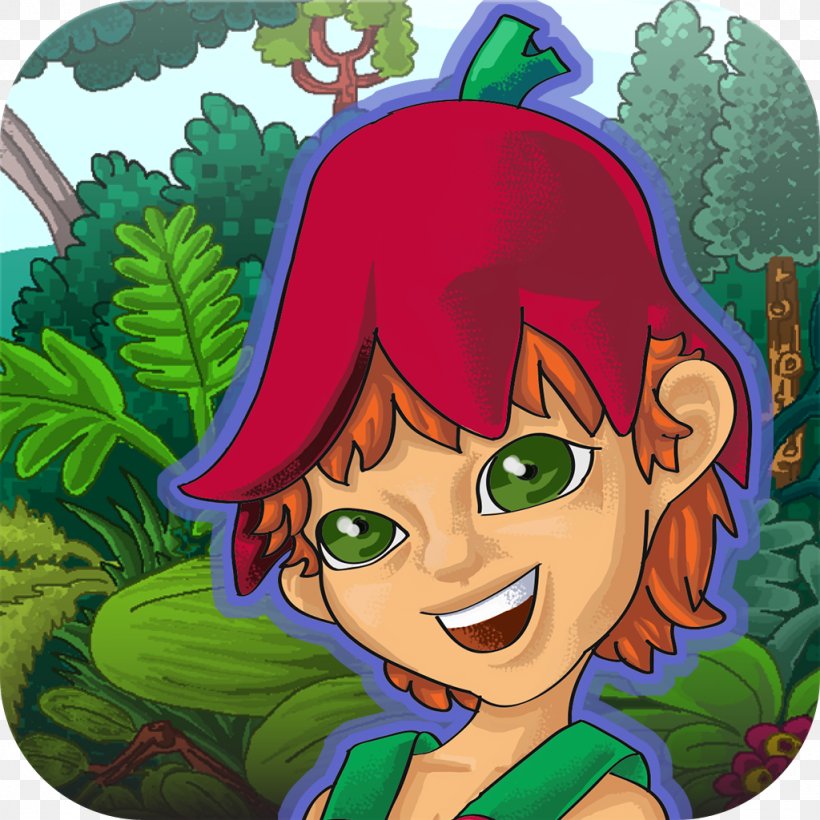 Cartoon Fiction Leaf Tree, PNG, 1024x1024px, Cartoon, Art, Fiction, Fictional Character, Fruit Download Free