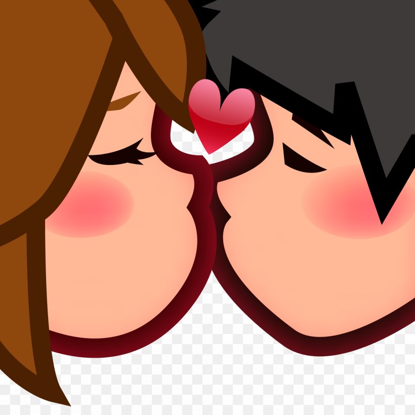 Emoji Kiss Emoticon Couple Love, PNG, 2000x2000px, Watercolor, Cartoon, Flower, Frame, Heart Download Free