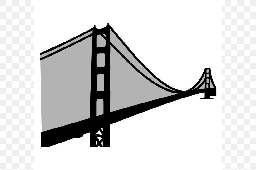 Golden Gate Bridge Suspension Bridge Clip Art, PNG, 600x544px, Golden Gate Bridge, Area, Black, Black And White, Brand Download Free