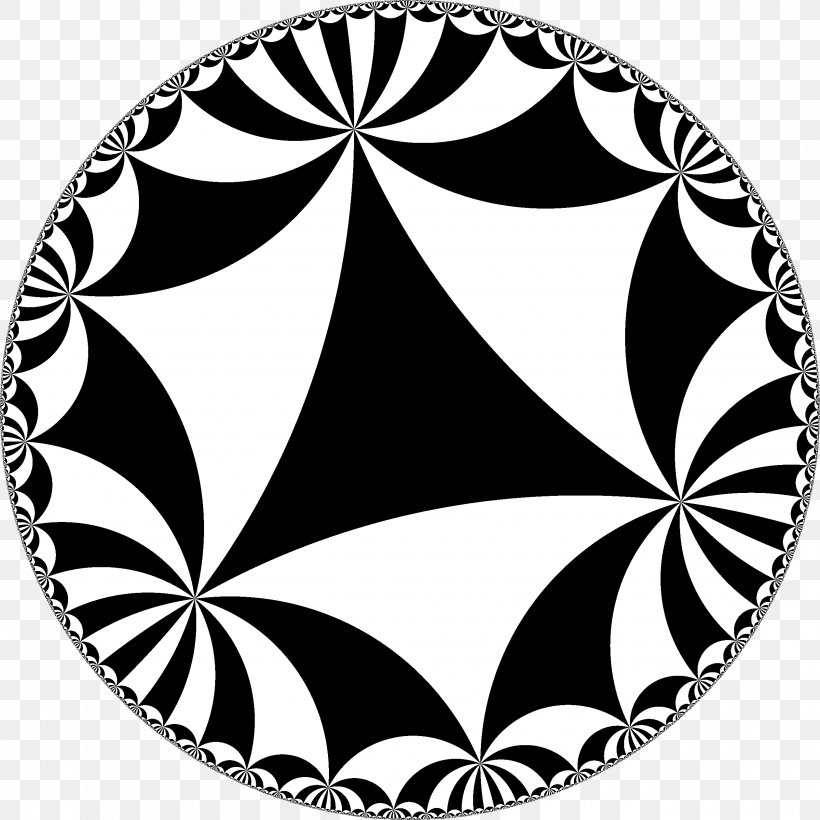 Hyperbolic Geometry Hyperbolic Space Non-Euclidean Geometry Tessellation, PNG, 2520x2520px, Hyperbolic Geometry, Black And White, Euclidean Geometry, Flower, Geometry Download Free