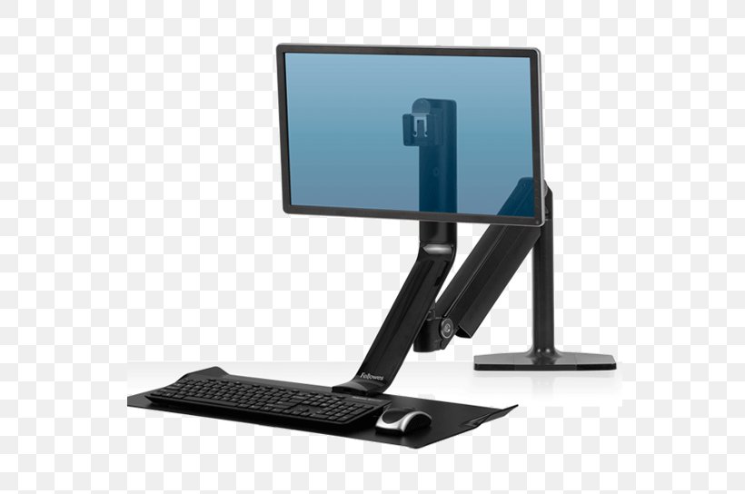 Sit-stand Desk Paper Fellowes Brands, PNG, 550x544px, Sitstand Desk, Computer Monitor, Computer Monitor Accessory, Desk, Desktop Computer Download Free