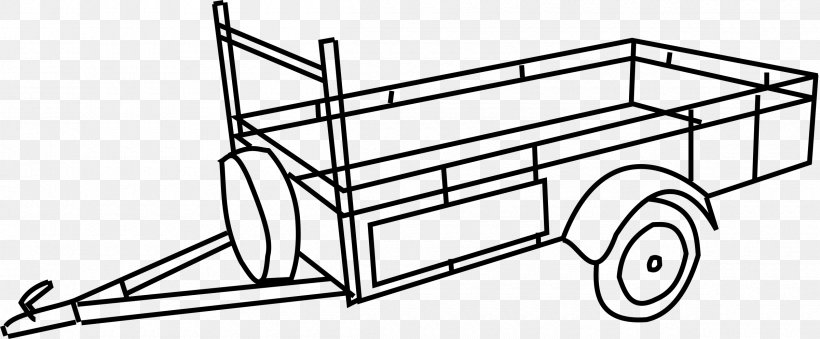 Semi-trailer Truck Clip Art, PNG, 2400x994px, Trailer, Area, Bicycle Accessory, Black And White, Car Carrier Trailer Download Free