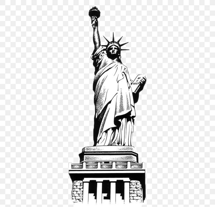 Statue Of Liberty Eiffel Tower Lion Of Belfort Drawing, PNG, 379x789px, Statue, Art, Artwork, Black And White, Caricature Download Free