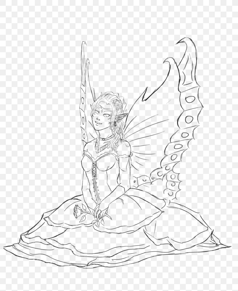 Fairy Line Art Drawing Sketch, PNG, 796x1004px, Fairy, Art, Artwork, Black And White, Drawing Download Free
