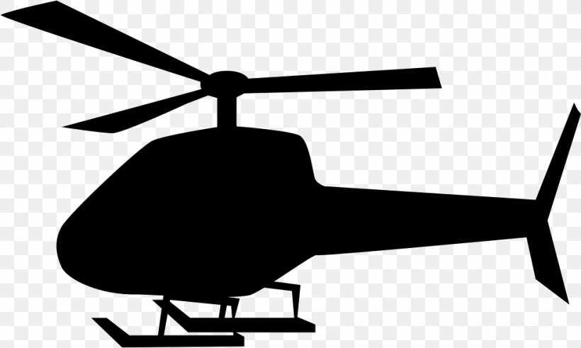 Helicopter Clip Art, PNG, 981x588px, Helicopter, Aircraft, Black And White, Cdr, Helicopter Rotor Download Free