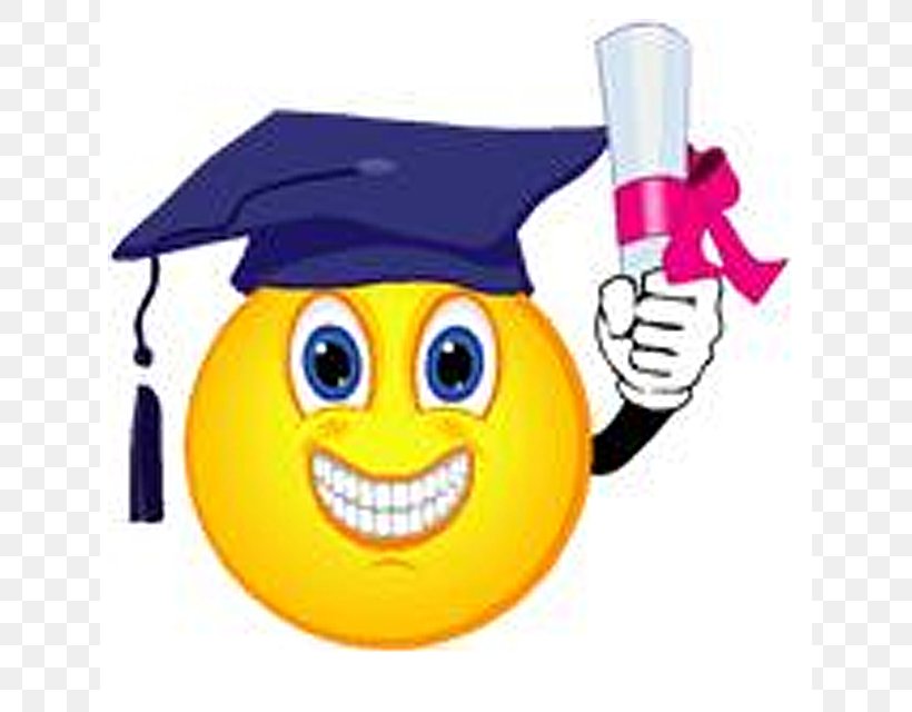 Smiley Graduation Ceremony Emoticon Clip Art, PNG, 640x640px, Smiley, Blog, College, Diploma, Emoticon Download Free