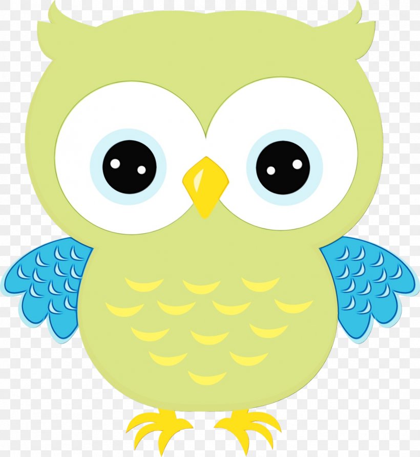 Owl Green Yellow Bird Clip Art, PNG, 1292x1408px, Watercolor, Bird, Bird Of Prey, Cartoon, Green Download Free
