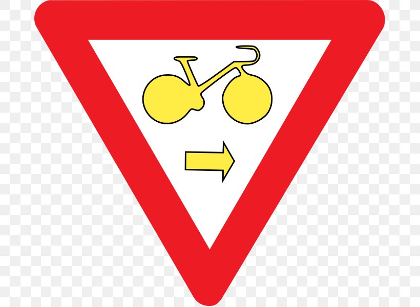 Traffic Sign Bicycle Yield Sign The Highway Code Traffic Code, PNG, 686x600px, Traffic Sign, Area, Bicycle, Brand, Driving Download Free