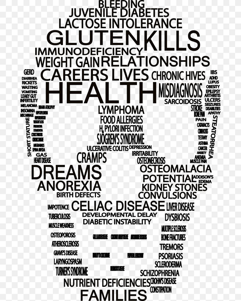 Celiac Disease Health Food Human Behavior, PNG, 682x1024px, Celiac Disease, Area, Awareness, Behavior, Black And White Download Free